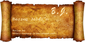 Bezzeg Jolán névjegykártya