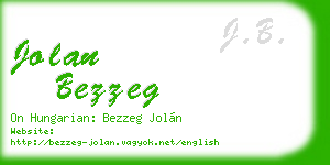 jolan bezzeg business card
